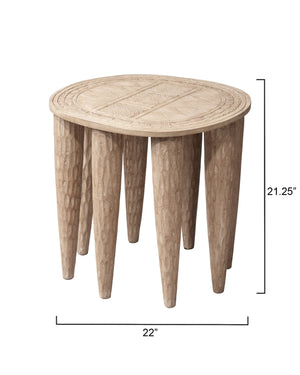 Naga Mango Wood Side Table, Natural