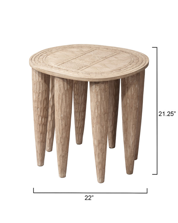 Naga Mango Wood Side Table, Natural
