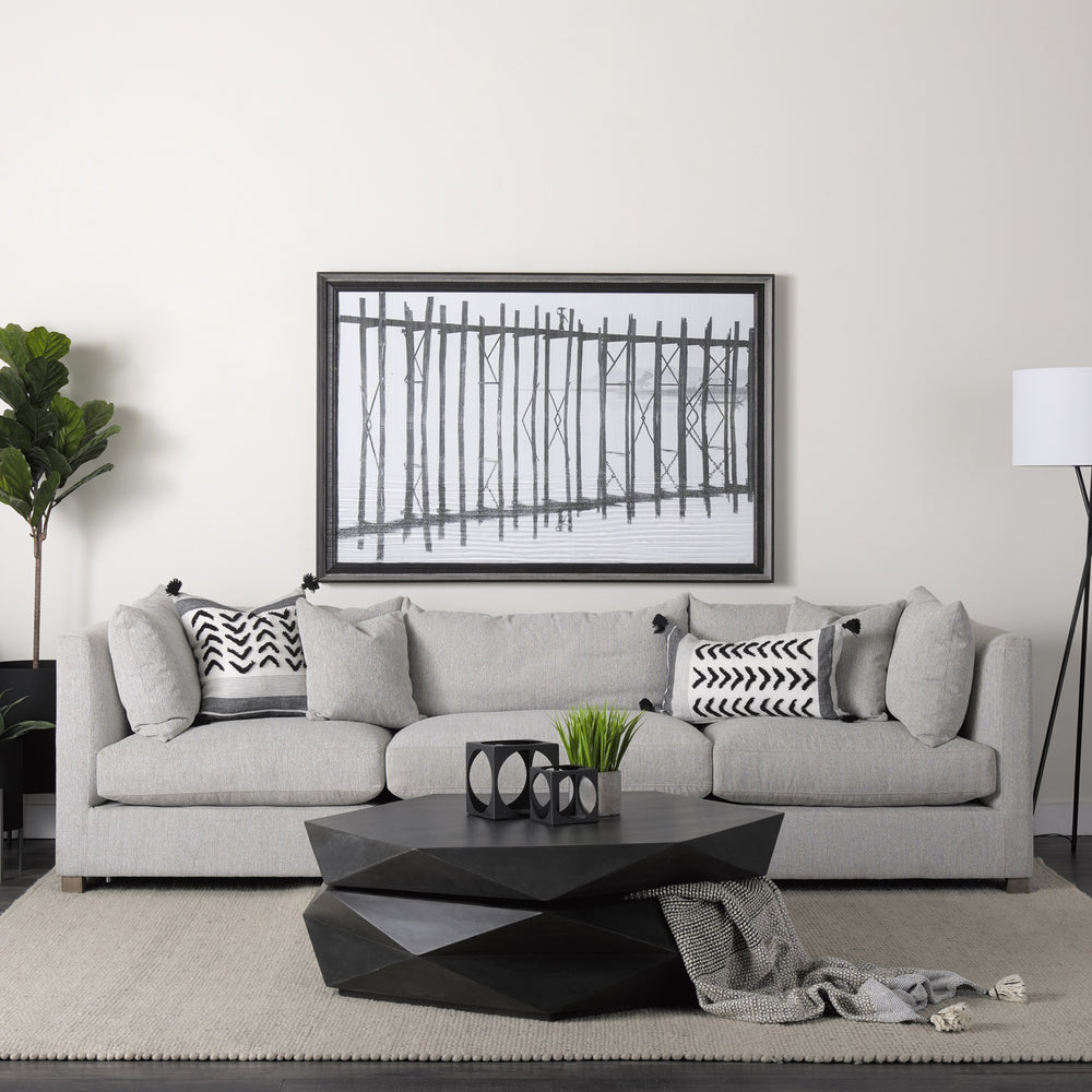 Arreto Black Solid Wood Hexagonal Storage Coffee Table