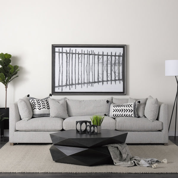 Arreto Black Solid Wood Hexagonal Storage Coffee Table