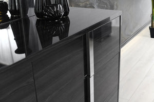Giulia Night Stand Right Facing in Glossy Gray