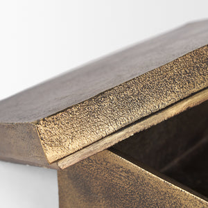 Porschia Large Antiqued Gold Metal Decorative Box