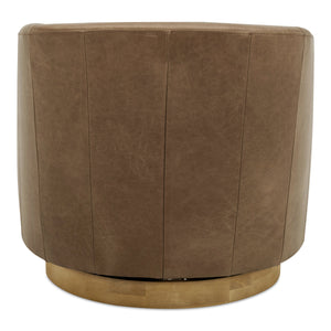 Moe's Oscy Leather Swivel Chair in Tan