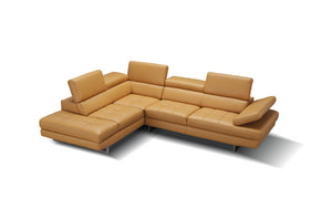 Eliza Italian Leather Sectional Freesia In Left Hand Facing