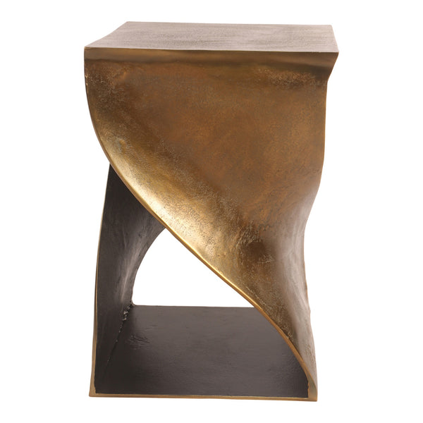 Moe's Twist Accent Table in Antique Brass