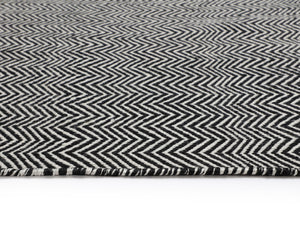 CUSCO HAND-WOVEN RUG - BLACK / WHITE - 8' X 10'