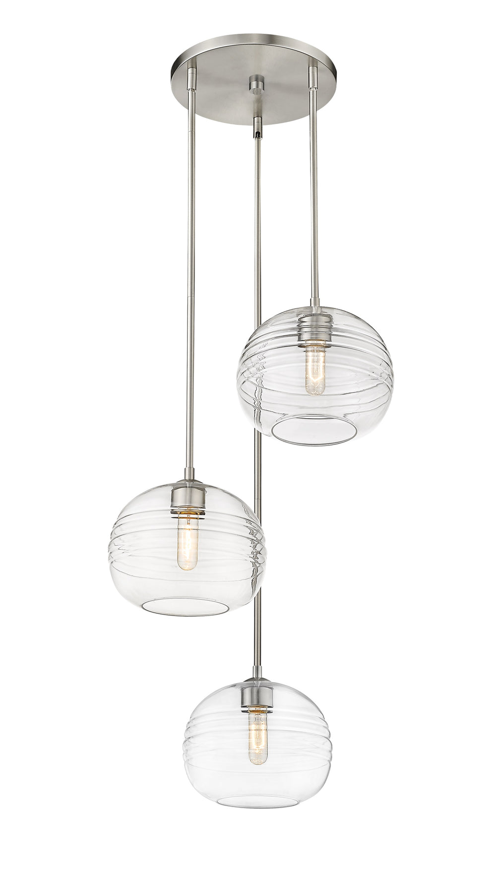 Harmony 3 Light Pendant in Brushed Nickel Finish