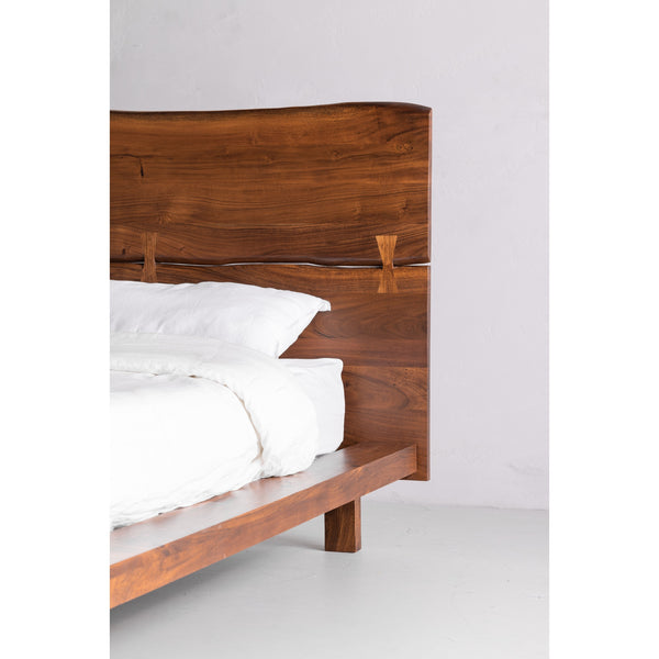 Madagascar King Platform Bed in Brown Acacia
