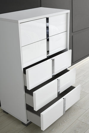 Giulia Night Stand Left Facing in White