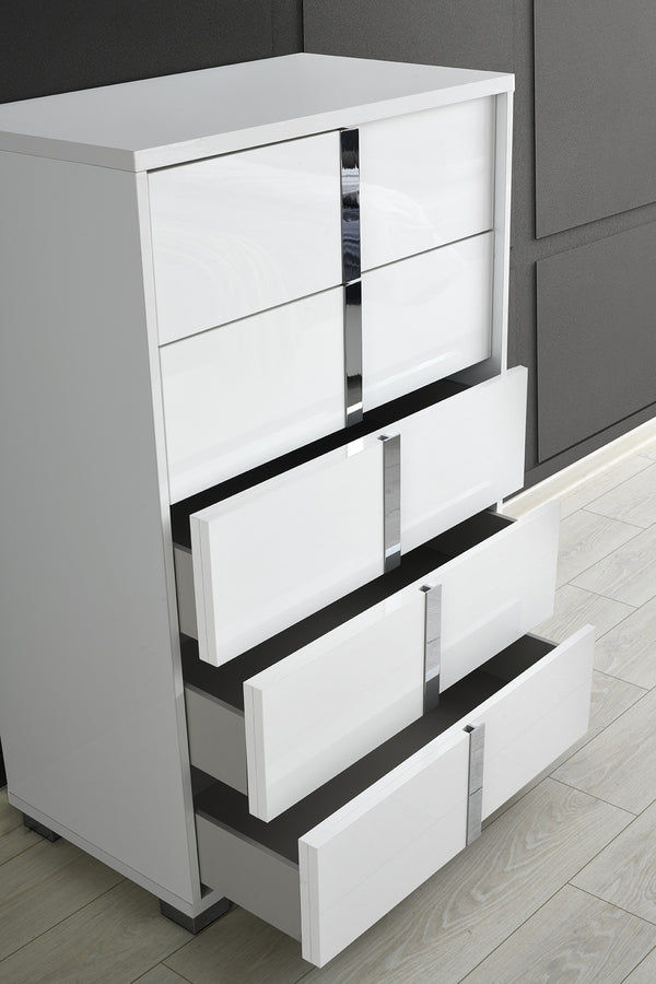 Giulia Night Stand Left Facing in White