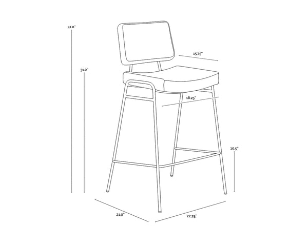 BRINLEY BARSTOOL - GOLD - NIGHTFALL BLACK / CHACHA GREY