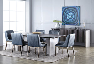 HALDEN DINING CHAIR - RUSTIC BRONZE - VINTAGE BLUE