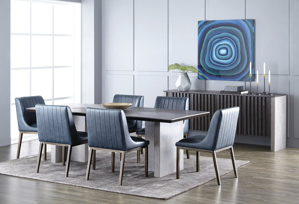 HALDEN DINING CHAIR - RUSTIC BRONZE - VINTAGE BLUE