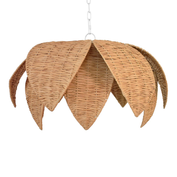 LOTUS SHAPED PENDANT IN NATURAL RAFIA