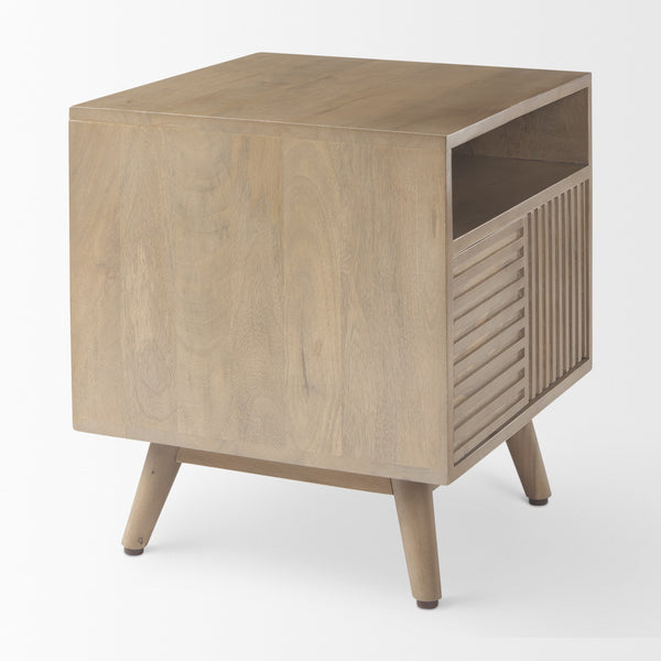 Sable  19.0L x 19.0W x 21.5H Light Brown Wood Side Table