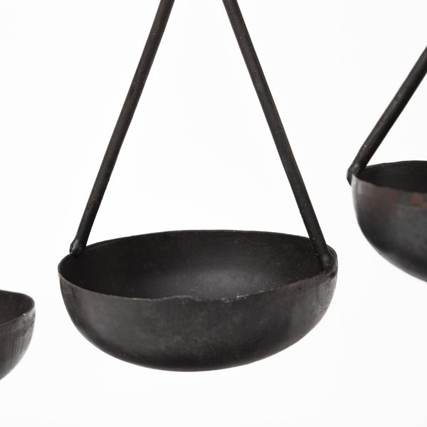 Enos 19L x 3W Black Metal 4 Bowl Ancient Spice Market Decorative Display