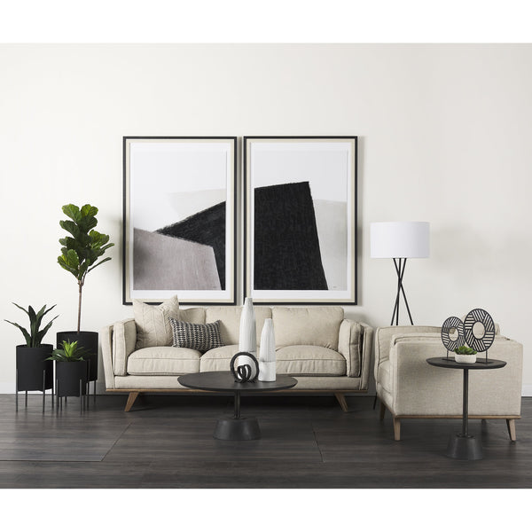 Micra 11.0L x 3.0W x 13.4H Matte Black Metal Decorative Object on a Stand