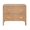 TWO DRAWER SIDE TABLE WITH FLUTED DETAIL IN NATURAL OAK
