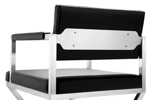 Director Black Stainless Steel Barstool