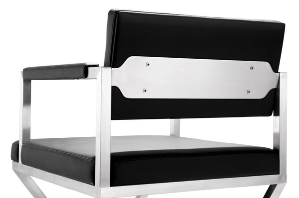 Director Black Stainless Steel Barstool