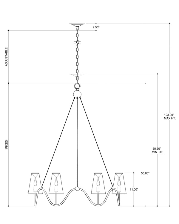 Kadir Chandelier In Silver Granello