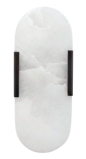 Delphi 2-Light Alabaster Wall Sconce, Oil Rubbed Bronze Metal