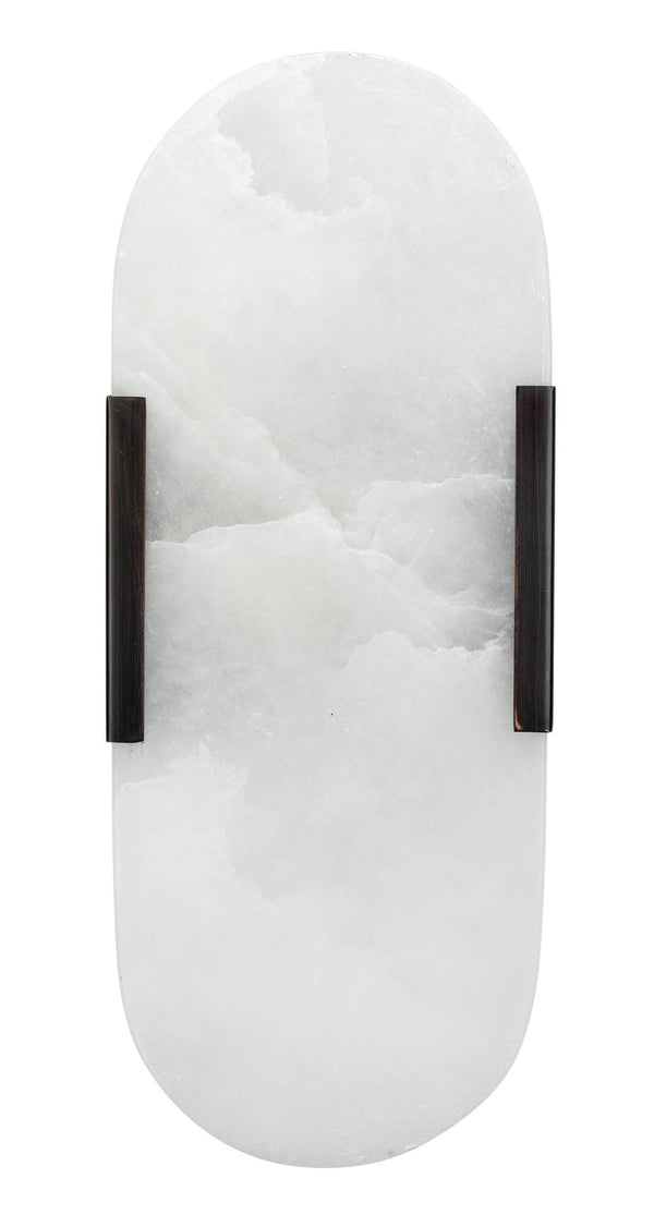 Delphi 2-Light Alabaster Wall Sconce, Oil Rubbed Bronze Metal