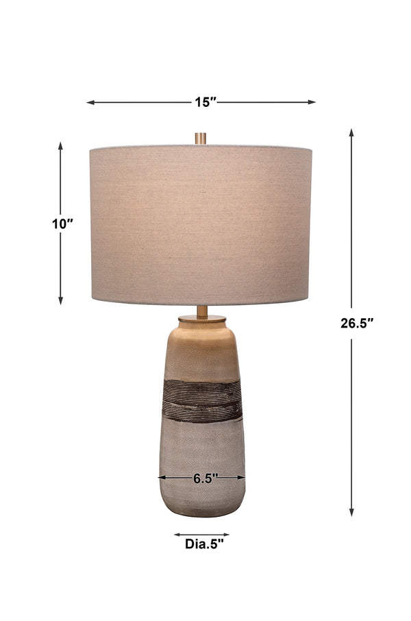 Comanche White Crackle Table Lamp