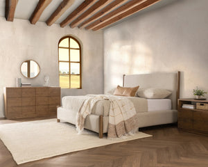 Bennington Upholstered Bed - Eastern King, Dusty Beige