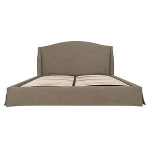 Weston Queen Storage Bed with Brown Slipcover