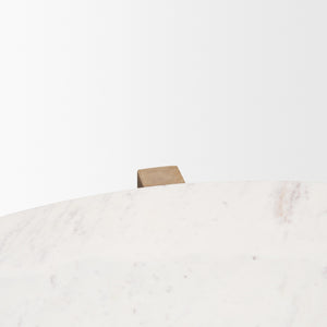 Bianca Light Brown Wood w/ Round Marble Top Coffee Table