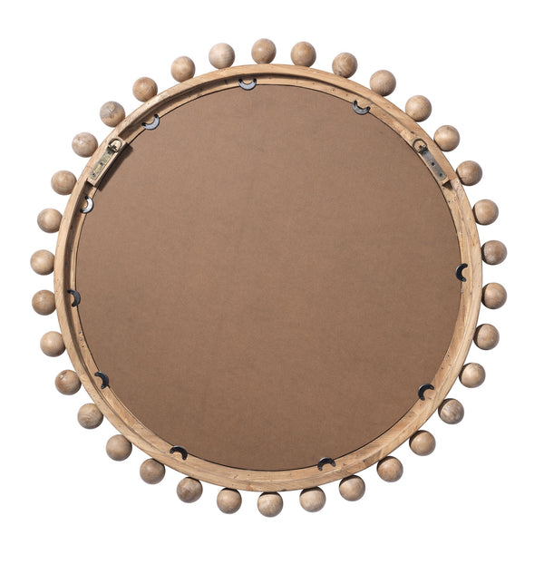 Brighton Round Wood Mirror, Natural