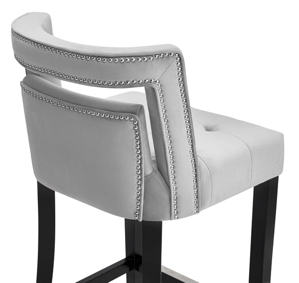 Hart Grey Velvet Counter Stool