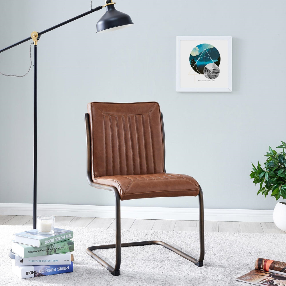 Cooper Chair In Rubber Gold Frame In Antique Cigar