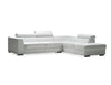 Icon Sectional RAF Chaise in white premium leather
