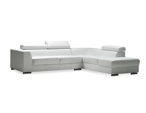 Icon Sectional RAF Chaise in white premium leather