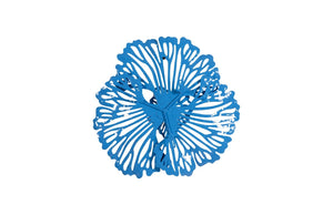 Flower Wall Art, Extra Small, Blue, Metal