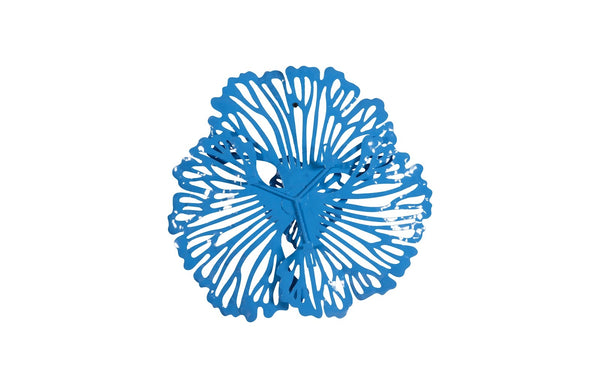 Flower Wall Art, Extra Small, Blue, Metal