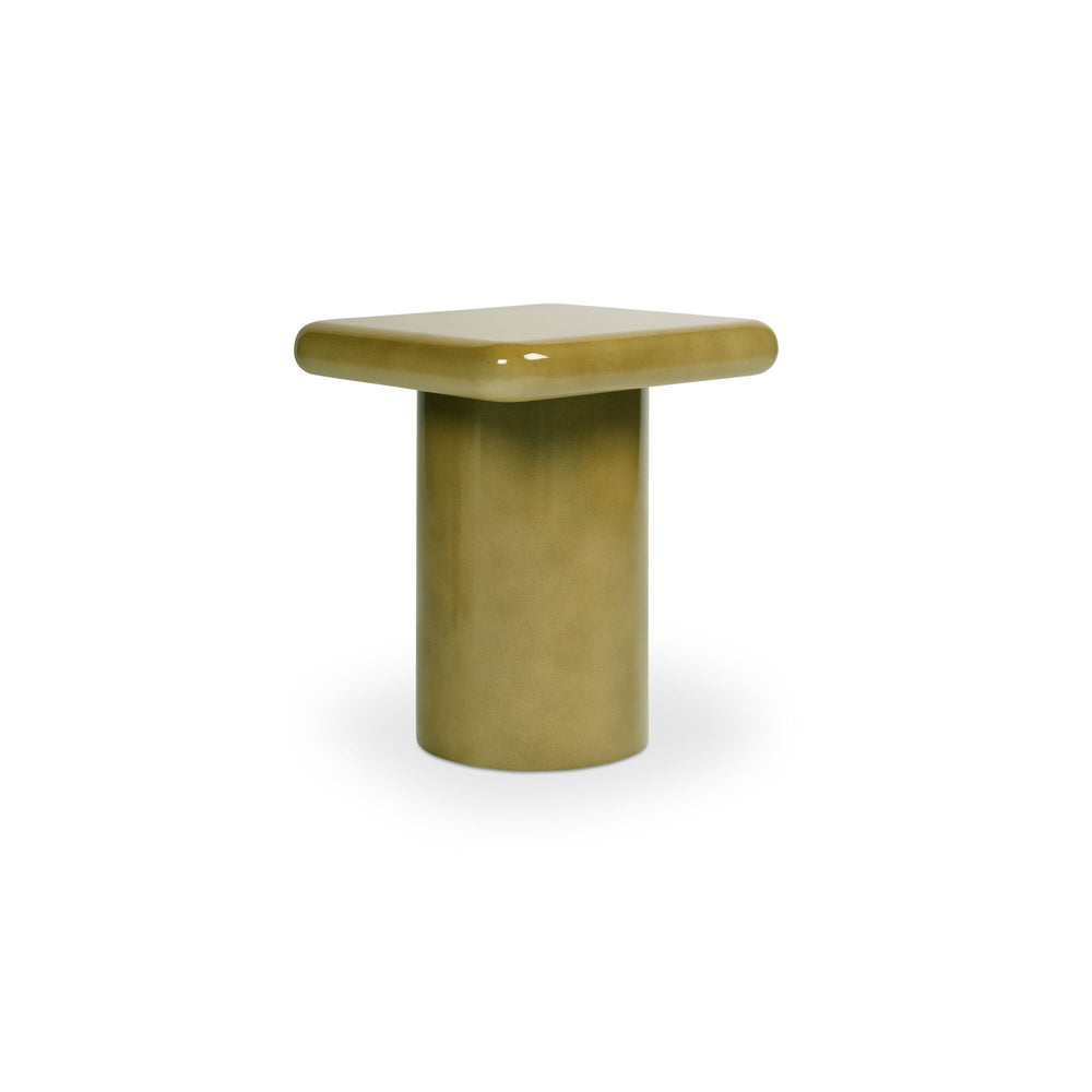 Moe's Daisy Side Table Green with Gloss Finish
