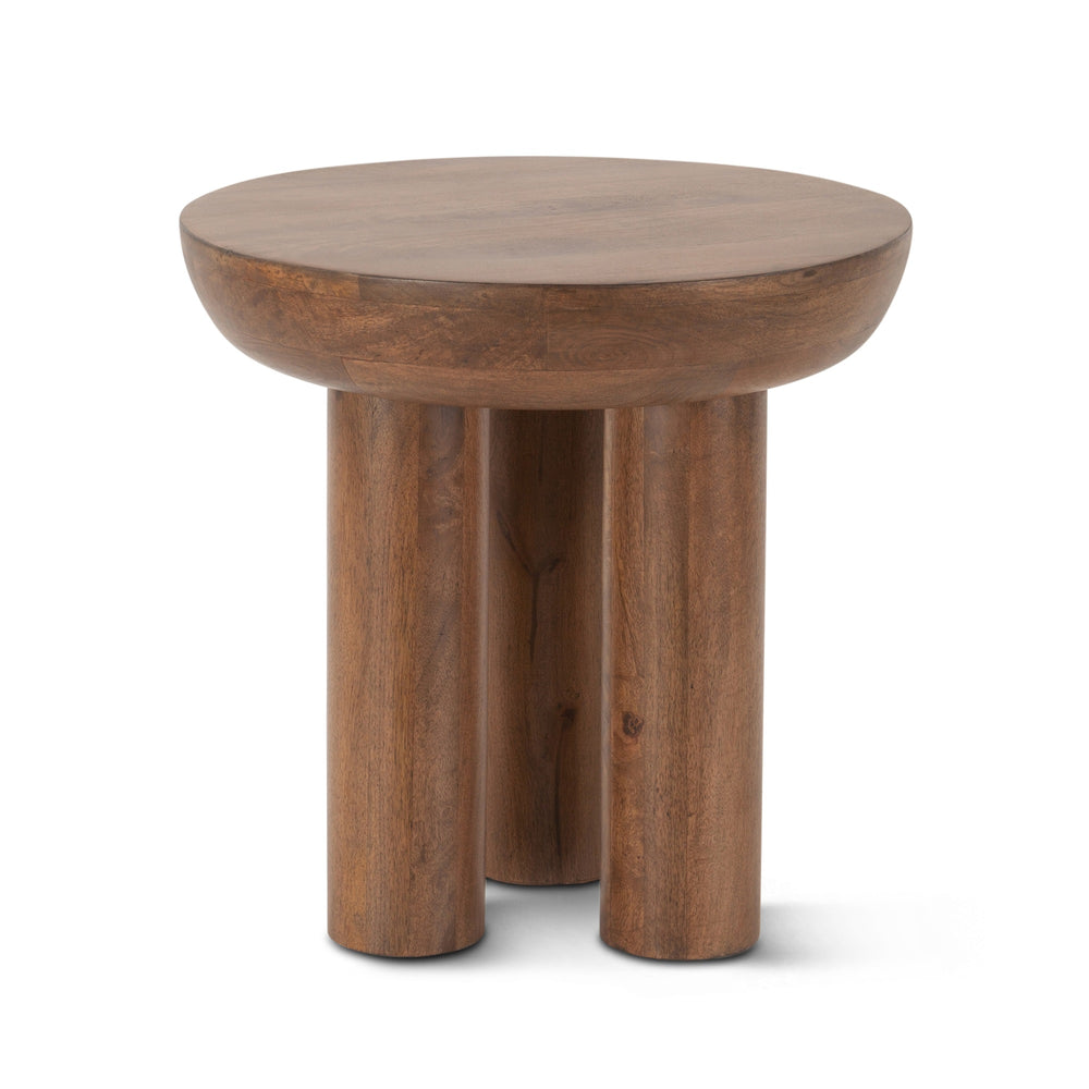 Palermo 20" Round Side Table Acorn Brown