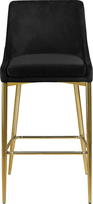 Lynette Stool In Black Velvet and Gold
