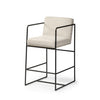 Stamford 36" Total Height Light Beige Upholstered Seat w/ Wood Back, Metal Frame Counter Stool