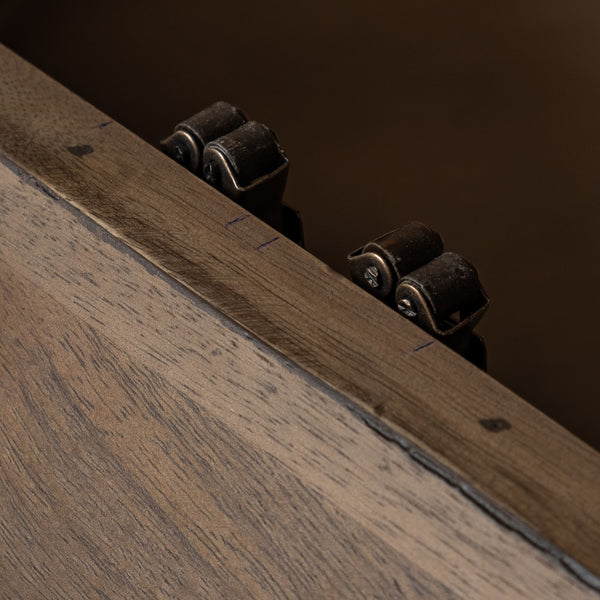 Arreto Hexagonal Hinged Solid Wood Top and Base Coffee Table