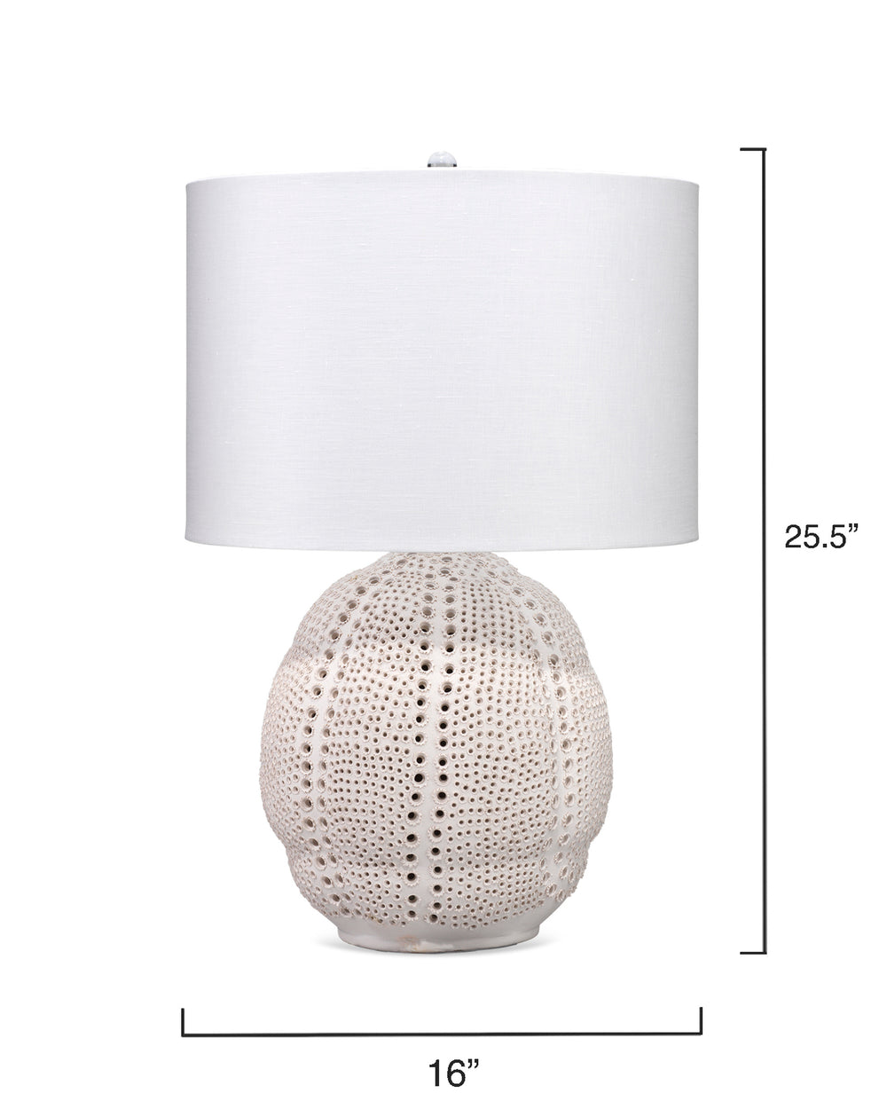Lunar Polyresin Table Lamp with Linen Shade, White