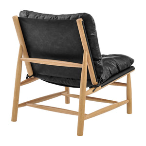 Oswald Faux Leather Tufted Accent Chair, Casa Black