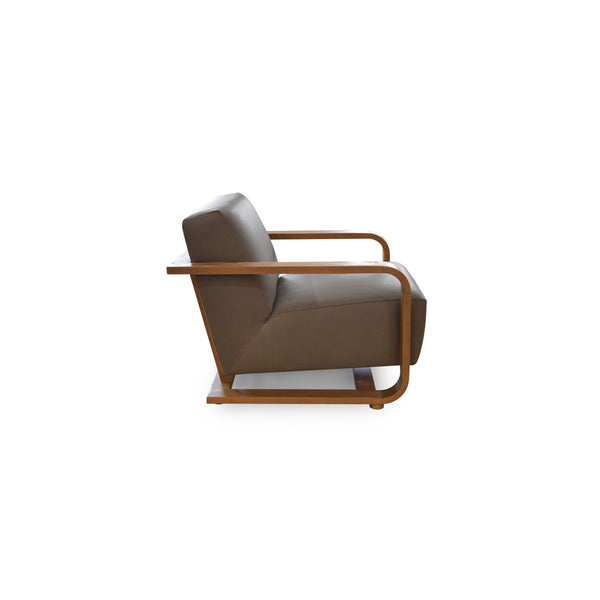 Moe's Eckersley Lounge Chair in Cool Brown Leather