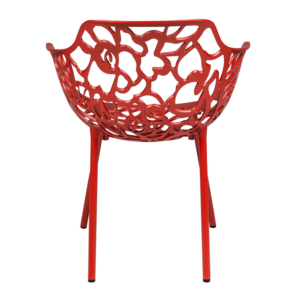 ORO ALUMINUM CHAIR (WITH ARMS) - RED