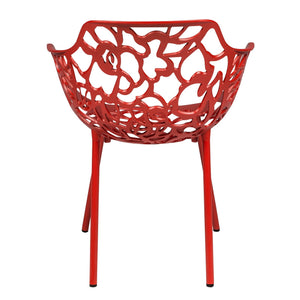 ORO ALUMINUM CHAIR (WITH ARMS) - RED