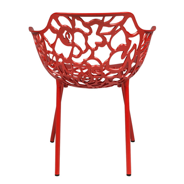 ORO ALUMINUM CHAIR (WITH ARMS) - RED