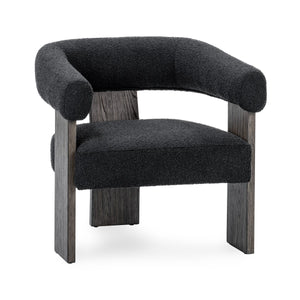 Julina Upholstered Accent Chair with Oak Frame - Charcoal